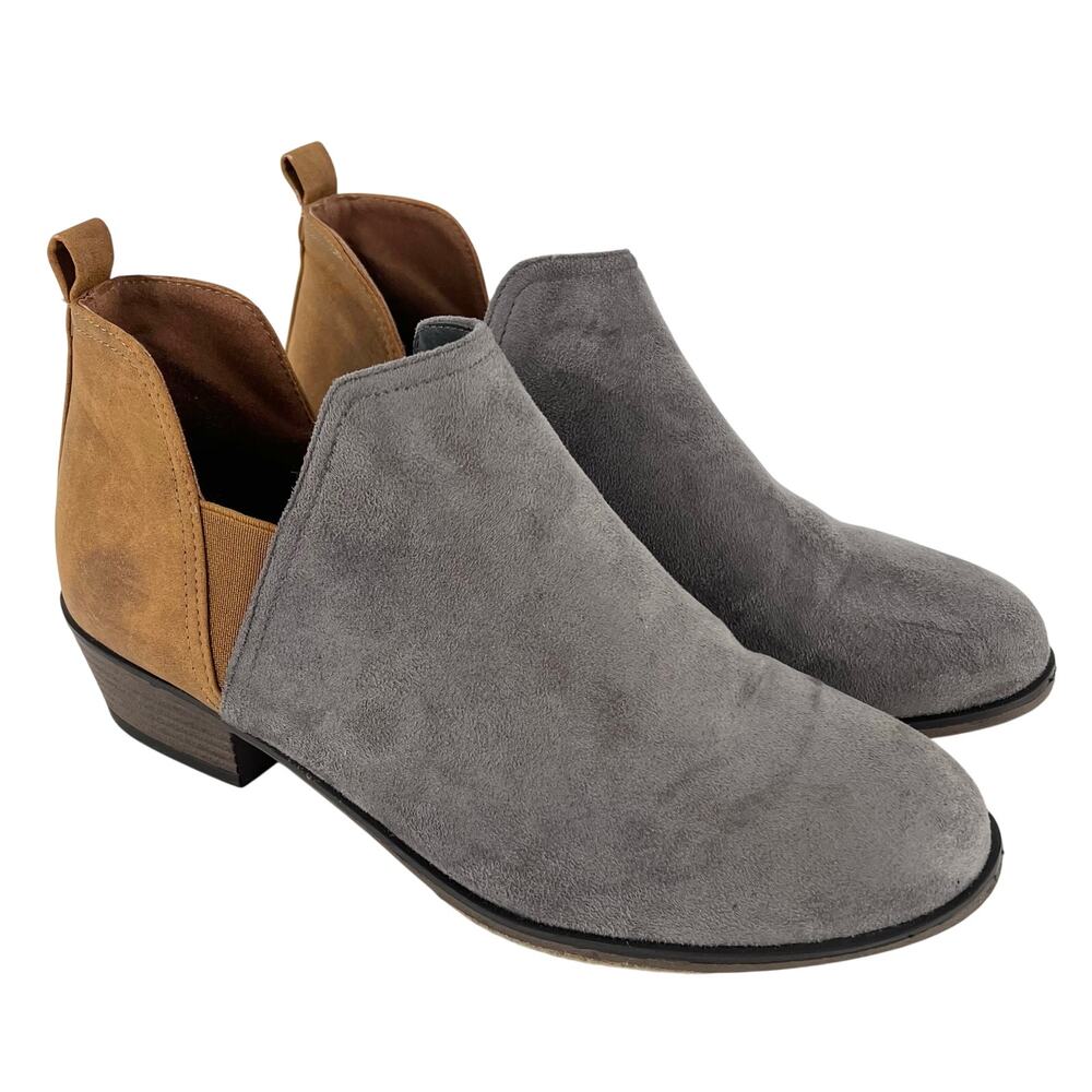Booties size 10 faux suede two tone